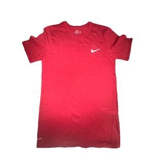 The Nike Tee Small Red And White Signature Nike Tee EUC (N28)